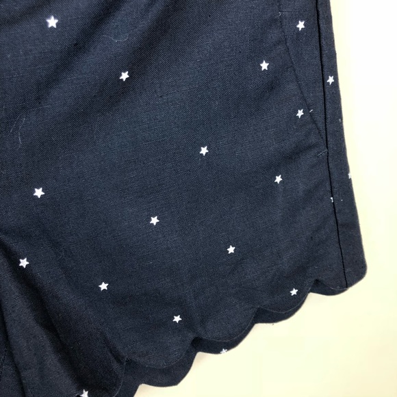 J. Crew Star Print 4” Scalloped Short, Sz 00 - Picture 3 of 6
